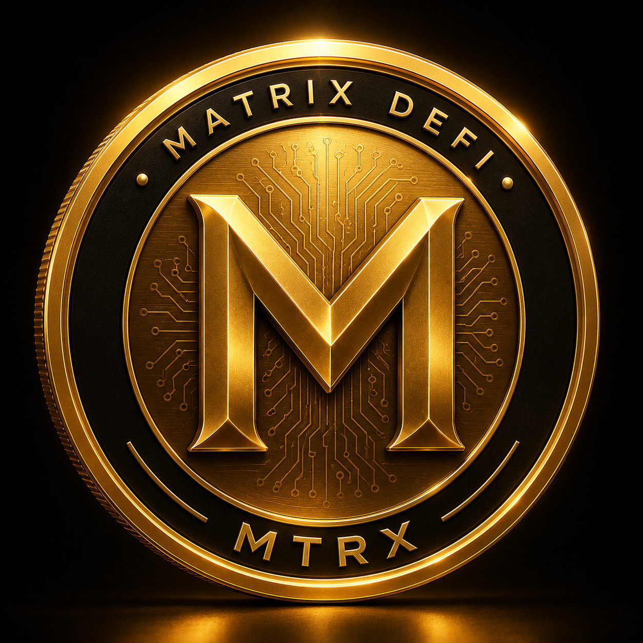Matrix DeFi gold MTRX coin logo
